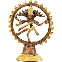 Bahadra Shiva Nataraj Brass zweifarbig -- 736 g ; 20 cm