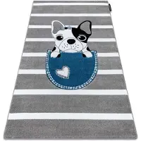Rugsx Tapis PETIT BULLDOG CHIEN gris 160x220 cm