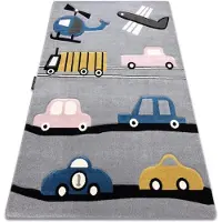 Rugsx Tapis PETIT TOYS JOUETS VOITURES gris 160x220 cm