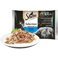 Sheba Selection in Sauce 4 x 85 g mélange de saveurs de poisson