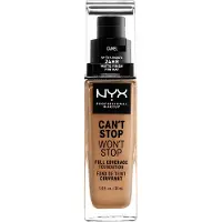 Nyx Fond de Teint Can't Stop Won't Stop Couvrance Complte 24h Fini Mat - Camel