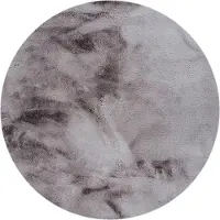 NATURL. Tapis rond à poils longs - Comfy Supreme Anthracite | Ø 80 cm | Rond | Pile haute