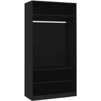 vidaXL Garde-robe Noir 100 x 50 x 200 cm Bois d'ingénierie