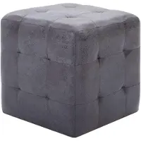 vidaXL 2 pcs Tables de chevet Gris 30x30x30 cm Similicuir daim