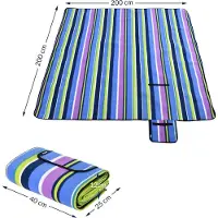 Detex Couverture de pique-nique Multicolore 2x2m