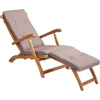 Detex Coussin pour chaise longue Gris Crème Réspirant résistant à l'eau 186x42x5cm Jardin Balcon Terrasse