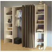 Symbiosis Armoire Spike 112/185cm avec rideau - blanc/taupe
