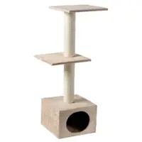 Flamingo Karlie , griffoir pour chats avec poteau, base et 2 plateformes, couleur beige, dimensions : 35 x 35 x 103 cm