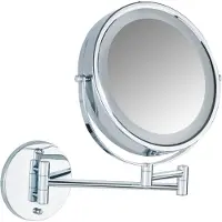 Wenko Miroir grossissant - - Lumi - LED - Acier chromé - Bras télescopique