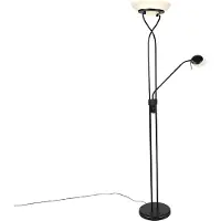 QAZQA Lampadaire noir avec LED et variateur avec lampe de lecture Dim to Warm - Empoli