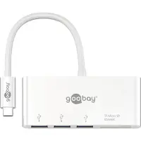 Goobay Adaptateur USB C multiport CardReader blanc 0,15 m