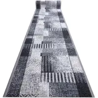 Rugsx TAPIS DE COULOIR antidérapant ESSENZA gris 80 cm 80x180 cm