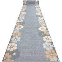 Rugsx TAPIS DE COULOIR antidérapant MARGARETKA, fleur la gomme gris 110 cm 110x220 cm