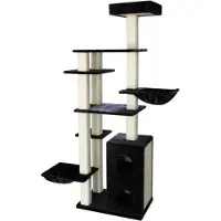 Topmast Arbre à chat lourd Excellence Noir - 140 x 62 x 217 cm - 59 kilos !