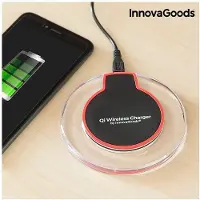InnovaGoods Chargeur sans fil Qi pour smartphones – Chargement rapide, indicateur lumineux, design original en ABS, compatibles avec Android et iOS
