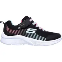 SKECHERS Microspec Enfant Chaussures De Sport Baskets Basses Fermeture Velcro Taille 29 Couleur Noir/Aqua