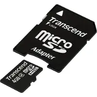 Transcend SD microSD Card 4GB SDHC Class4 w/adapter