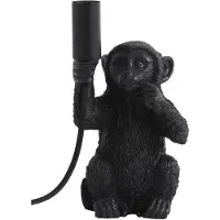 Light & Living - lampe de table - Monkey - noir - plastique - lampe animalière - E14 - 1863320