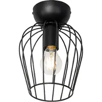 QAZQA Plafonnier moderne filaire noir - Palica