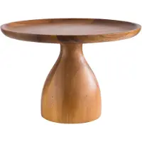Aps Présentoir à gâteau - Bois d'acacia huilé - Diamètre : 24 cm - Hauteur : 16 cm