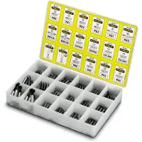 Stanley Assortiment de 190 pièces, y compris 10 porte-embouts (Cruciforme Phillips PH)