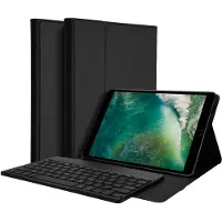 Accezz Étui de tablette portefeuille Bluetooth Clavier Apple iPad 6 (2018) 9.7 pouces / iPad 5 (2017) 9.7 pouces - AZERTY / FR - Noir