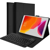 Accezz Clavier Bluetooth Keyboard Bookcase pour Apple iPad 9 (2021) 10,2 pouces / iPad 8 (2020) 10,2 pouces / iPad 7 (2019) 10,2 pouces - AZERTY / FR - Noir