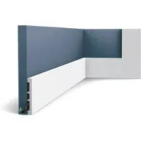 ORAC Plinthe Decor SX163 AXXENT SQUARE Plinthe Cimaise Moulure décorative design intemporel classique blanc 2 m