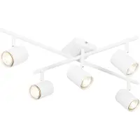 QAZQA Plafonnier moderne blanc 5 lumières réglables carré - Jeana