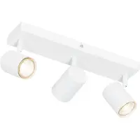 QAZQA Plafonnier moderne blanc 3 lumières réglable rectangulaire - Jeana