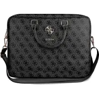 GUESS PU 4G Sacoche pour ordinateur portable 15 16" gris avec logo en métal (16"), Sac pour notebook, Gris