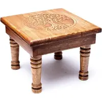 NA Mini Table d'appoint en bois Arbre de vie
