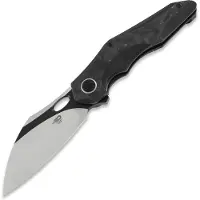 Bestech Couteau pliant Nogard - Blackwash + Satin - Black Red Marble CF, noir