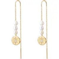 Valero Pearls Boucles d'oreilles jaune d'or / blanc perle