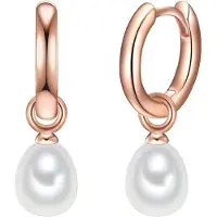 Valero Pearls Boucles d'oreilles or rose / blanc perle