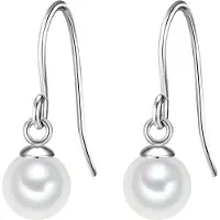 Glanzstücke Boucles d'oreilles argent / blanc perle