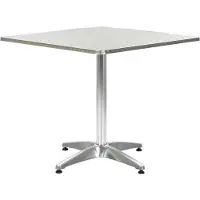 vidaXL Table de jardin argentée 80 x 80 x 70 cm aluminium