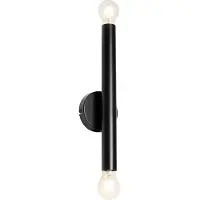 QAZQA Applique murale Art déco noire 2 lumières - Tubi