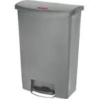 Rubbermaid - Slim Jim Step On Container Front Step Plastique 90 litres - Polyéthylène - Gris
