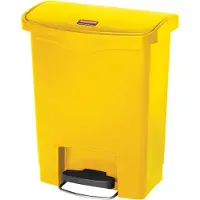 Rubbermaid Poubelle à pédale Slim Jim, plastique, contenance 30 L, jaune