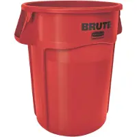 Rubbermaid Poubelle Brute, 166,5 l, ronde, anti-UV, L 612 x l 717 x H 796 mm, polyéthylène, rouge