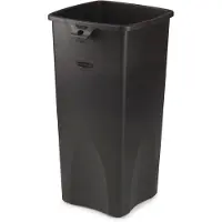 Rubbermaid Corbeille Untouchable, sans logo de recyclage, 87 litres, noir