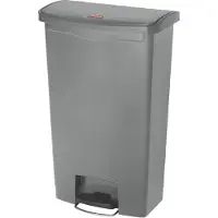 Rubbermaid Conteneur Slim Jim Step On à ouverture frontale, en plastique, 68 litres, , couleur : gris