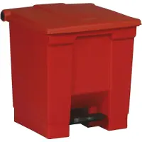 Rubbermaid Poubelle industrielle à pédale, capacité 30 l, rouge., Poubelle, Rouge