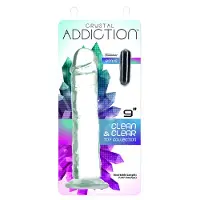 Addiction Crystal - godemichet à ventouse (transparent) - 20 cm