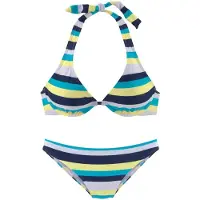 Venice beach Bikini bleu marine / bleu clair / jaune / blanc