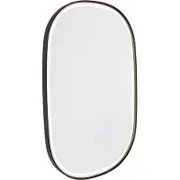QAZQA Miroir de salle de bain noir avec LED à 3 niveaux de gradation tactile ovale - Miral