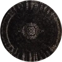 Nordal Grand tapis rond gris foncé / noir - diamètre 240cm