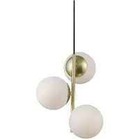 Nordlux Suspension Lilly Or 3 lumières avec sphère blanche