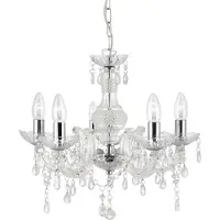 Searchlight Plafonnier, chrome, H 93 cm, MARIE THERESE
